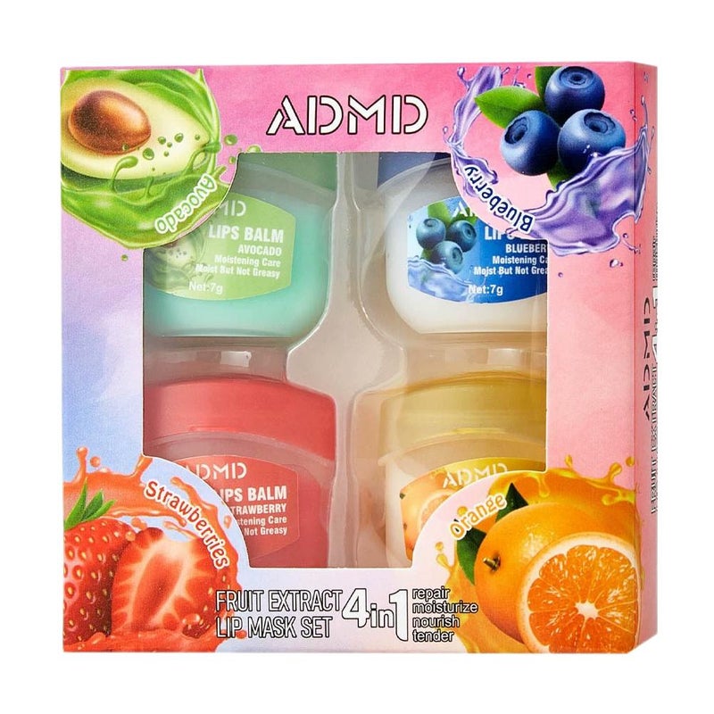 4-piece lip balm set for dry, chapped lips, lip mask for autumn and winter